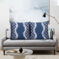 Hawaii Aloha Plumeria Lei Navy Palaka Pillow Cover LT7 - Polynesian Pride