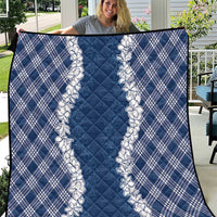 Hawaii Aloha Plumeria Lei Navy Palaka Quilt LT7 Navy Blue - Polynesian Pride