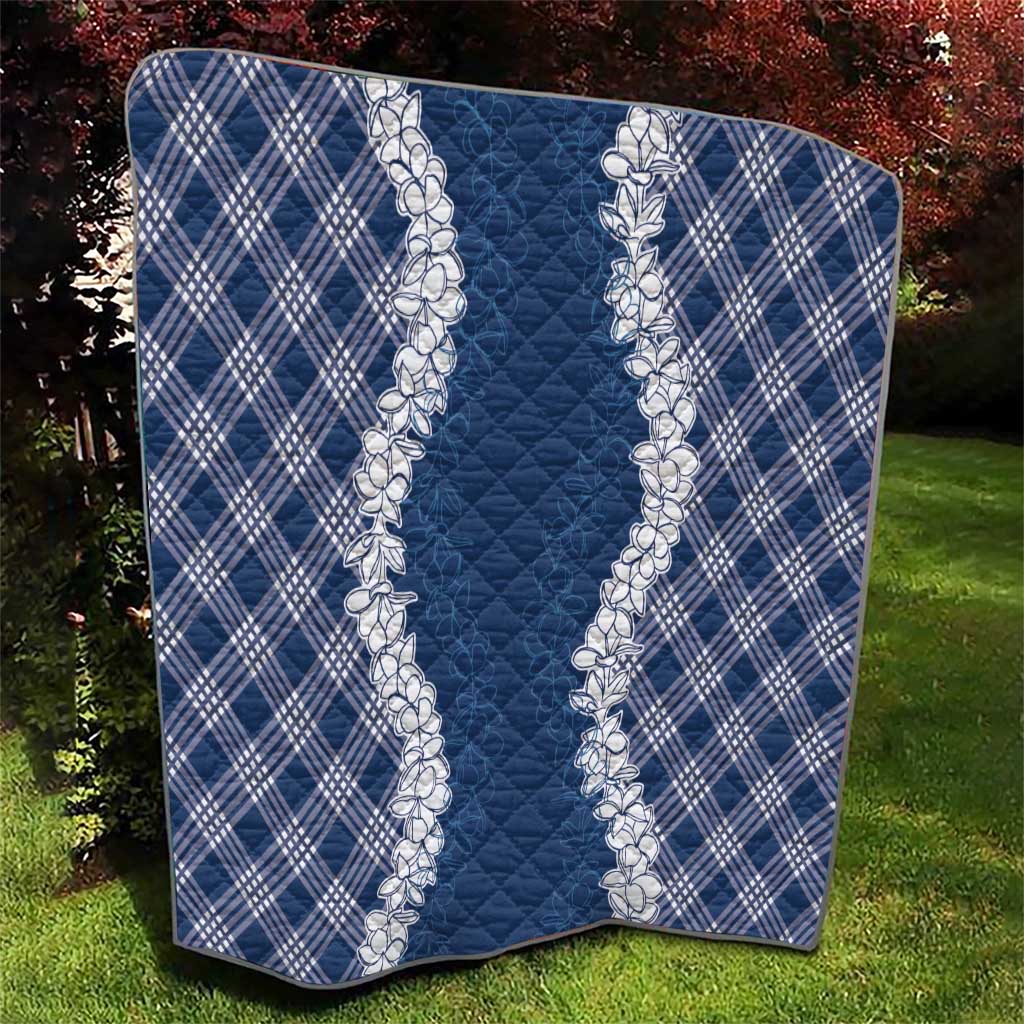 Hawaii Aloha Plumeria Lei Navy Palaka Quilt LT7 - Polynesian Pride