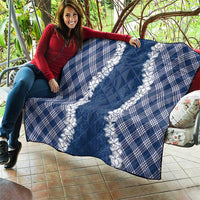 Hawaii Aloha Plumeria Lei Navy Palaka Quilt LT7 - Polynesian Pride