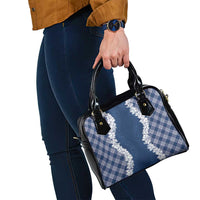 Hawaii Aloha Plumeria Lei Navy Palaka Shoulder Handbag LT7 - Polynesian Pride