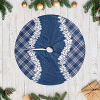Hawaii Aloha Plumeria Lei Navy Palaka Tree Skirt LT7 Casual Navy Blue - Polynesian Pride