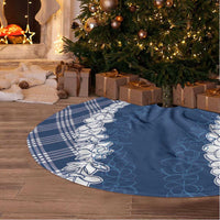 Hawaii Aloha Plumeria Lei Navy Palaka Tree Skirt LT7 - Polynesian Pride