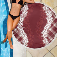 Hawaii Aloha Plumeria Lei Scarlet Palaka Beach Blanket LT7 - Polynesian Pride