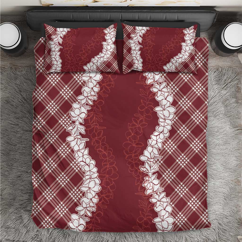 Hawaii Aloha Plumeria Lei Scarlet Palaka Bedding Set LT7 Scarlet - Polynesian Pride