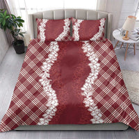 Hawaii Aloha Plumeria Lei Scarlet Palaka Bedding Set LT7 - Polynesian Pride