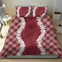 Hawaii Aloha Plumeria Lei Scarlet Palaka Bedding Set LT7 - Polynesian Pride