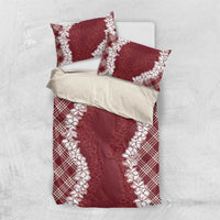 Hawaii Aloha Plumeria Lei Scarlet Palaka Bedding Set LT7 US Twin 172cm x 218cm Scarlet - Polynesian Pride
