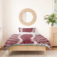 Hawaii Aloha Plumeria Lei Scarlet Palaka Bedding Set LT7 - Polynesian Pride