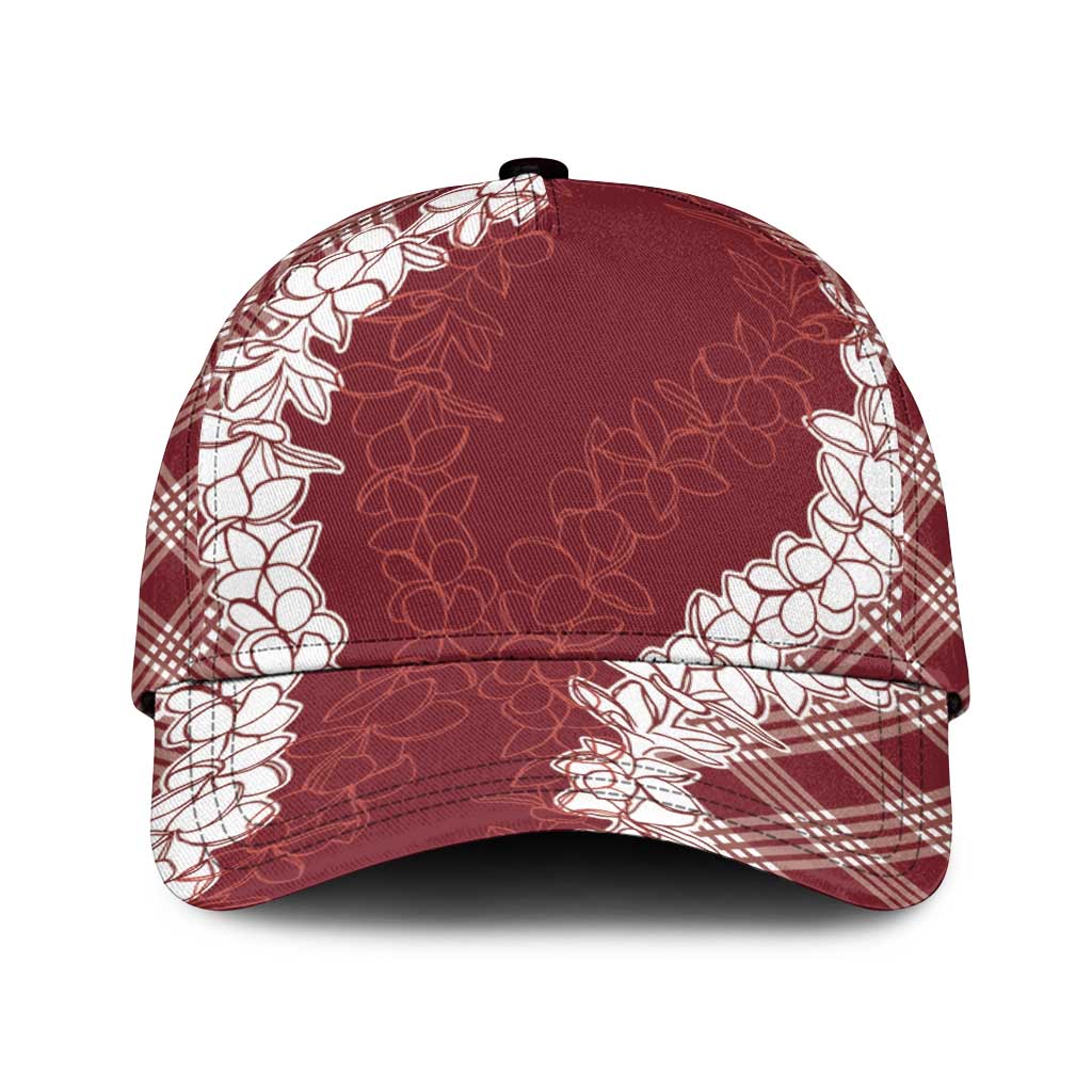 Hawaii Aloha Plumeria Lei Scarlet Palaka Classic Cap LT7 Universal Fit Scarlet - Polynesian Pride