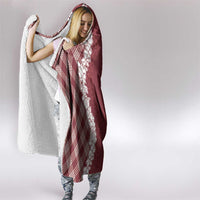 Hawaii Aloha Plumeria Lei Scarlet Palaka Hooded Blanket LT7 - Polynesian Pride