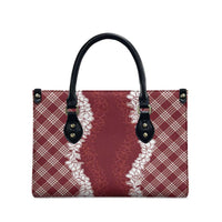 Hawaii Aloha Plumeria Lei Scarlet Palaka Leather Bag LT7 - Polynesian Pride