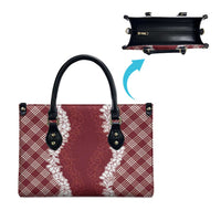 Hawaii Aloha Plumeria Lei Scarlet Palaka Leather Bag LT7 - Polynesian Pride