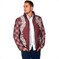 Hawaii Aloha Plumeria Lei Scarlet Palaka Padded Jacket LT7 - Polynesian Pride