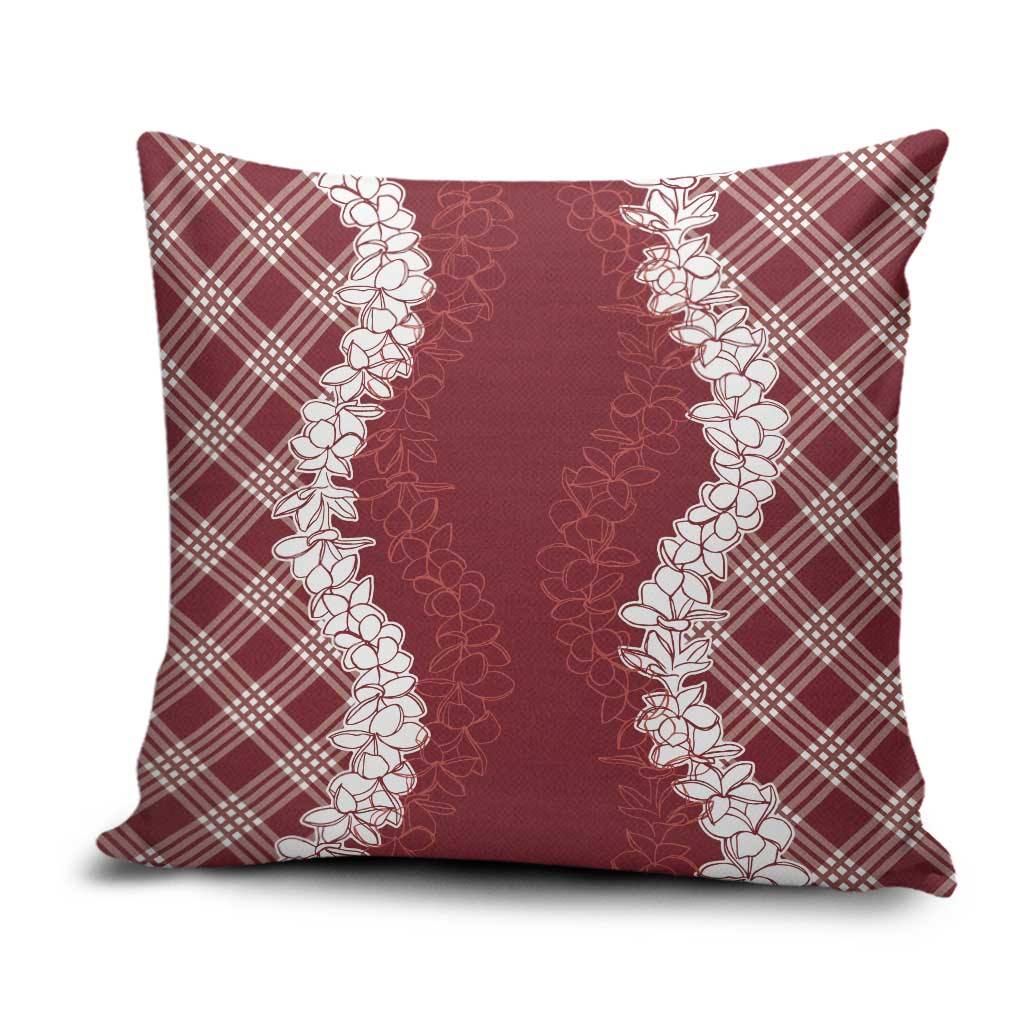 Hawaii Aloha Plumeria Lei Scarlet Palaka Pillow Cover LT7 Scarlet - Polynesian Pride