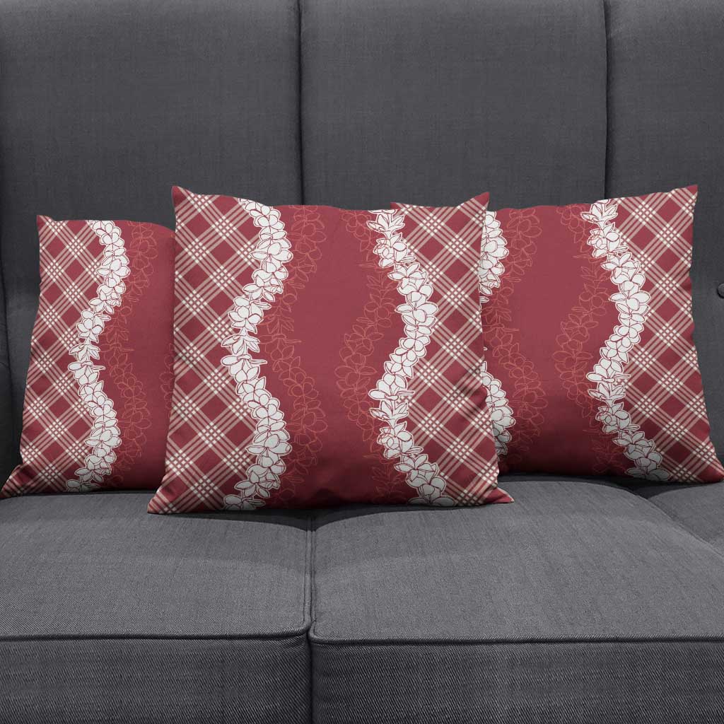 Hawaii Aloha Plumeria Lei Scarlet Palaka Pillow Cover LT7 - Polynesian Pride
