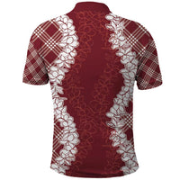 Hawaii Aloha Plumeria Lei Scarlet Palaka Polo Shirt LT7 - Polynesian Pride