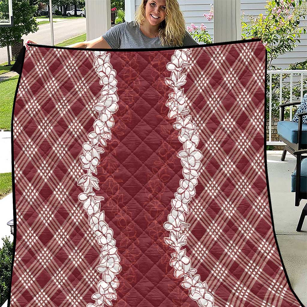 Hawaii Aloha Plumeria Lei Scarlet Palaka Quilt LT7 Scarlet - Polynesian Pride