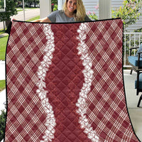 Hawaii Aloha Plumeria Lei Scarlet Palaka Quilt LT7 Scarlet - Polynesian Pride