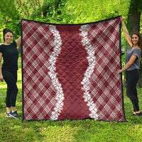 Hawaii Aloha Plumeria Lei Scarlet Palaka Quilt LT7 - Polynesian Pride
