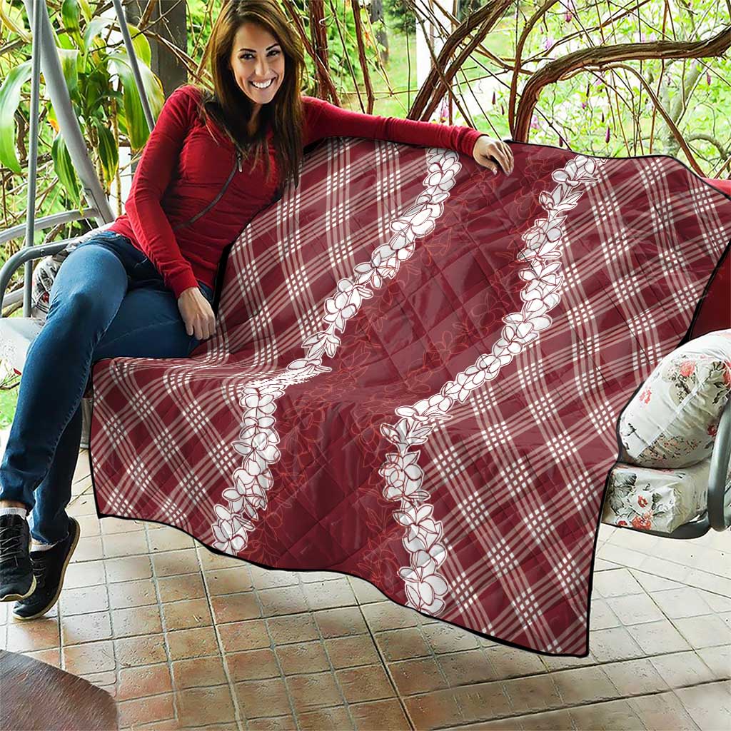 Hawaii Aloha Plumeria Lei Scarlet Palaka Quilt LT7 - Polynesian Pride