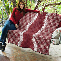 Hawaii Aloha Plumeria Lei Scarlet Palaka Quilt LT7 - Polynesian Pride