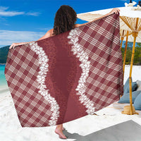 Hawaii Aloha Plumeria Lei Scarlet Palaka Sarong LT7 One Size 44 x 66 inches Scarlet - Polynesian Pride