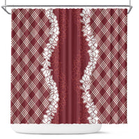 Hawaii Aloha Plumeria Lei Scarlet Palaka Shower Curtain LT7 Scarlet - Polynesian Pride