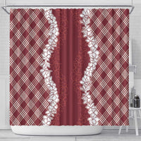 Hawaii Aloha Plumeria Lei Scarlet Palaka Shower Curtain LT7 - Polynesian Pride