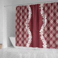Hawaii Aloha Plumeria Lei Scarlet Palaka Shower Curtain LT7 - Polynesian Pride