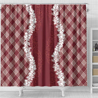 Hawaii Aloha Plumeria Lei Scarlet Palaka Shower Curtain LT7 - Polynesian Pride
