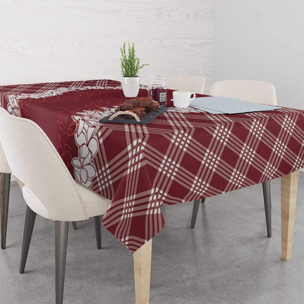 Hawaii Aloha Plumeria Lei Scarlet Palaka Tablecloth LT7 - Polynesian Pride