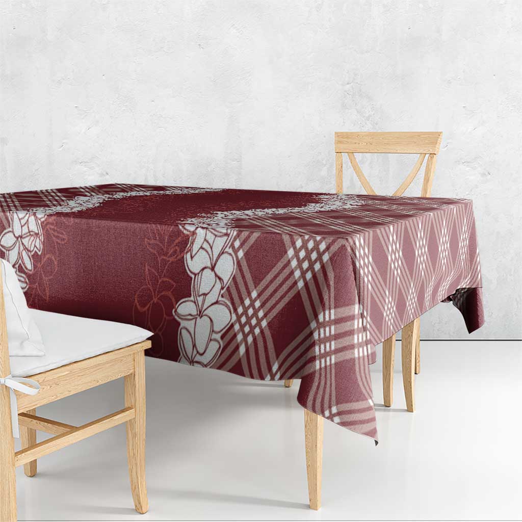 Hawaii Aloha Plumeria Lei Scarlet Palaka Tablecloth LT7 - Polynesian Pride