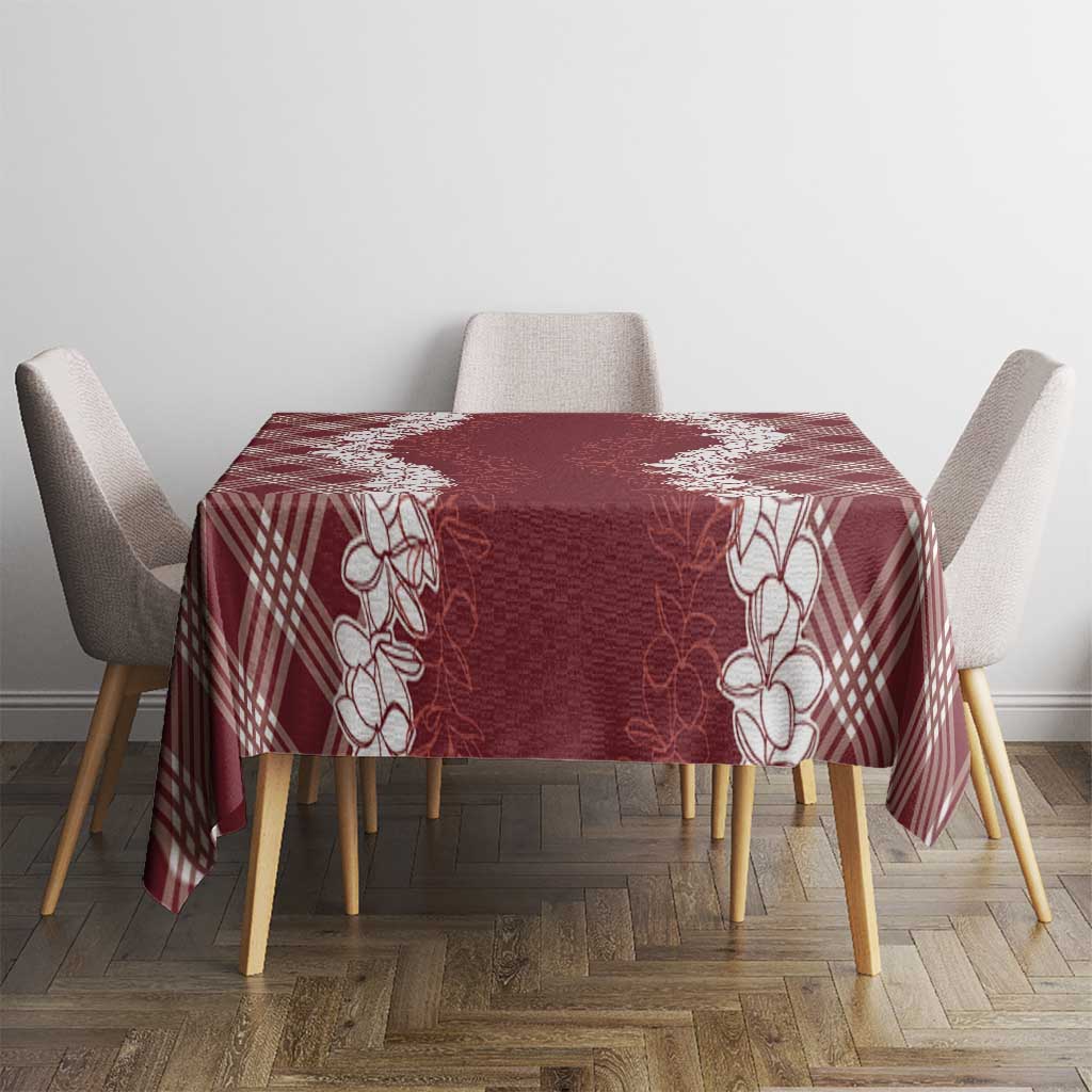 Hawaii Aloha Plumeria Lei Scarlet Palaka Tablecloth LT7 - Polynesian Pride