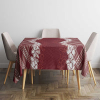 Hawaii Aloha Plumeria Lei Scarlet Palaka Tablecloth LT7 - Polynesian Pride