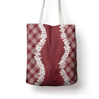 Hawaii Aloha Plumeria Lei Scarlet Palaka Tote Bag LT7 - Polynesian Pride