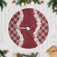 Hawaii Aloha Plumeria Lei Scarlet Palaka Tree Skirt LT7 Casual Scarlet - Polynesian Pride