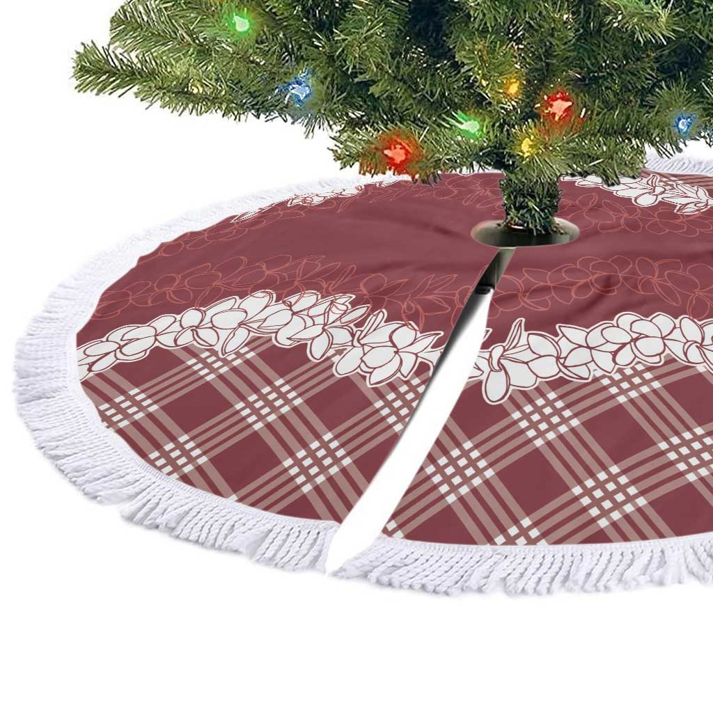 Hawaii Aloha Plumeria Lei Scarlet Palaka Tree Skirt LT7 - Polynesian Pride