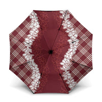 Hawaii Aloha Plumeria Lei Scarlet Palaka Umbrella LT7 One Size Folded 11.42 inch Opened Diameter 37.4 inch Scarlet - Polynesian Pride