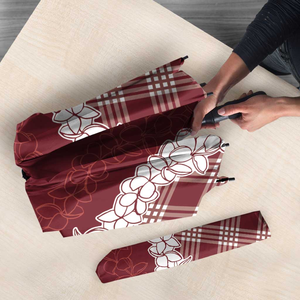 Hawaii Aloha Plumeria Lei Scarlet Palaka Umbrella LT7 - Polynesian Pride
