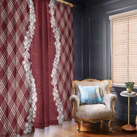 Hawaii Aloha Plumeria Lei Scarlet Palaka Window Curtain LT7 - Polynesian Pride