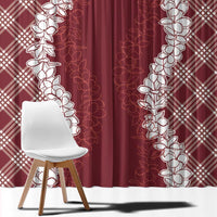 Hawaii Aloha Plumeria Lei Scarlet Palaka Window Curtain LT7 - Polynesian Pride