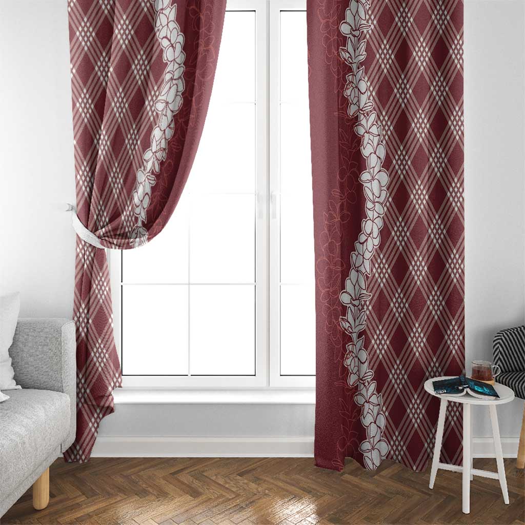 Hawaii Aloha Plumeria Lei Scarlet Palaka Window Curtain LT7 - Polynesian Pride