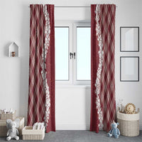 Hawaii Aloha Plumeria Lei Scarlet Palaka Window Curtain LT7 - Polynesian Pride