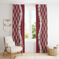 Hawaii Aloha Plumeria Lei Scarlet Palaka Window Curtain LT7 - Polynesian Pride