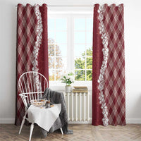 Hawaii Aloha Plumeria Lei Scarlet Palaka Window Curtain LT7 - Polynesian Pride