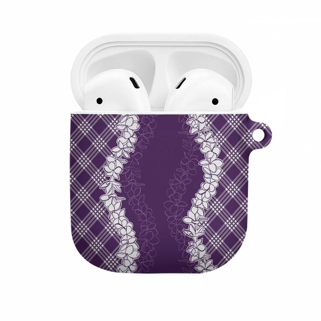 Hawaii Aloha Plumeria Lei Violet Palaka AirPods Case LT7 Violet - Polynesian Pride