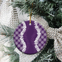 Hawaii Aloha Plumeria Lei Violet Palaka Ceramic Ornament LT7 - Polynesian Pride