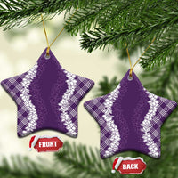 Hawaii Aloha Plumeria Lei Violet Palaka Ceramic Ornament LT7 Star Violet - Polynesian Pride