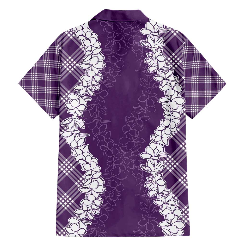 Hawaii Aloha Plumeria Lei Violet Palaka Hawaiian Shirt LT7 - Polynesian Pride